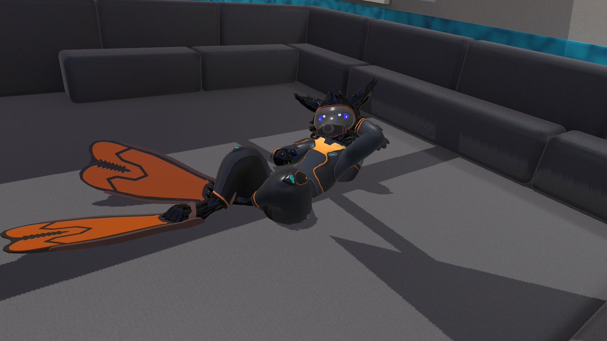 Added a subnautica themed diving suit to my Taidum in Vrc.
I absolutely love the way it looks ingame, Especially with the Shiny body mat.

100% im gonna play subnautica again soon.