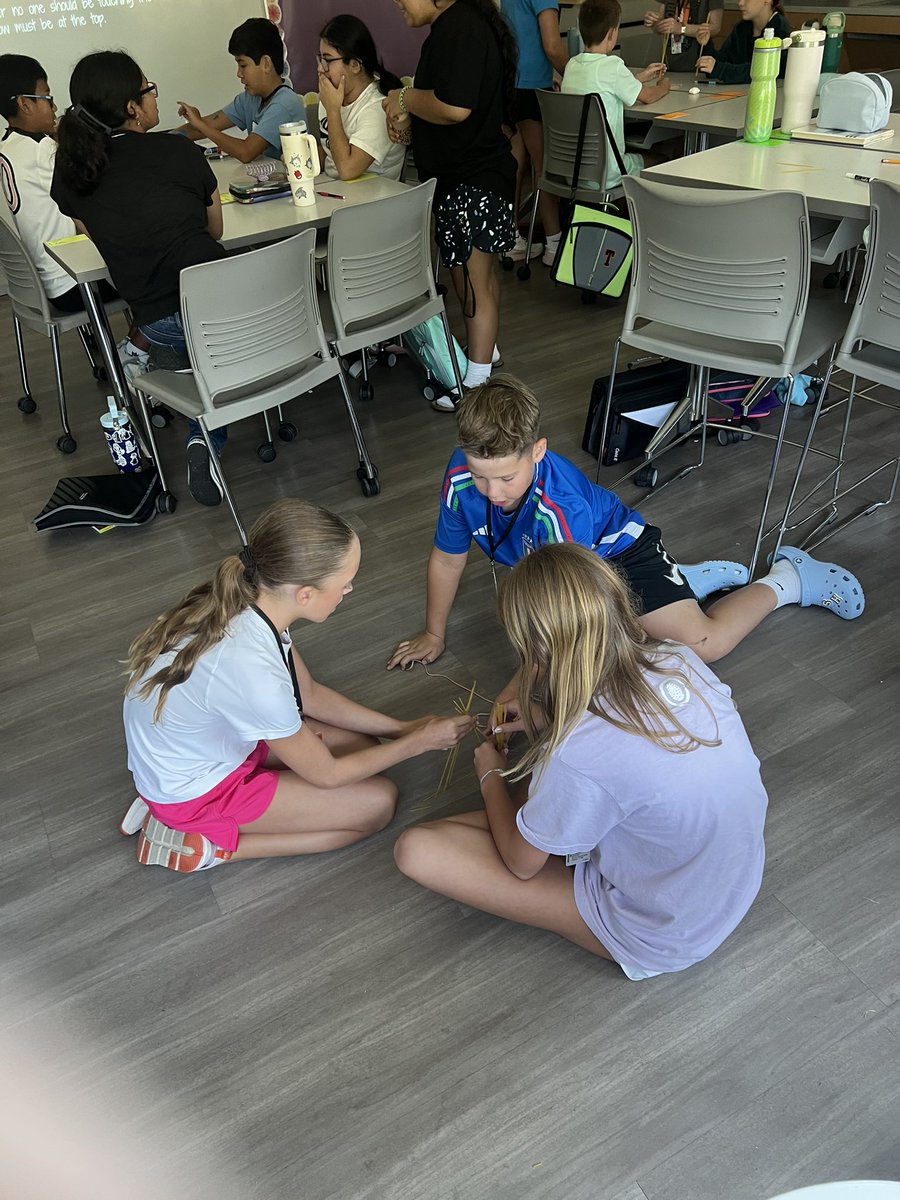 6th graders were working hard on the Marshmallow Challenge. They were so engaged and thinking critically to make the highest tower.