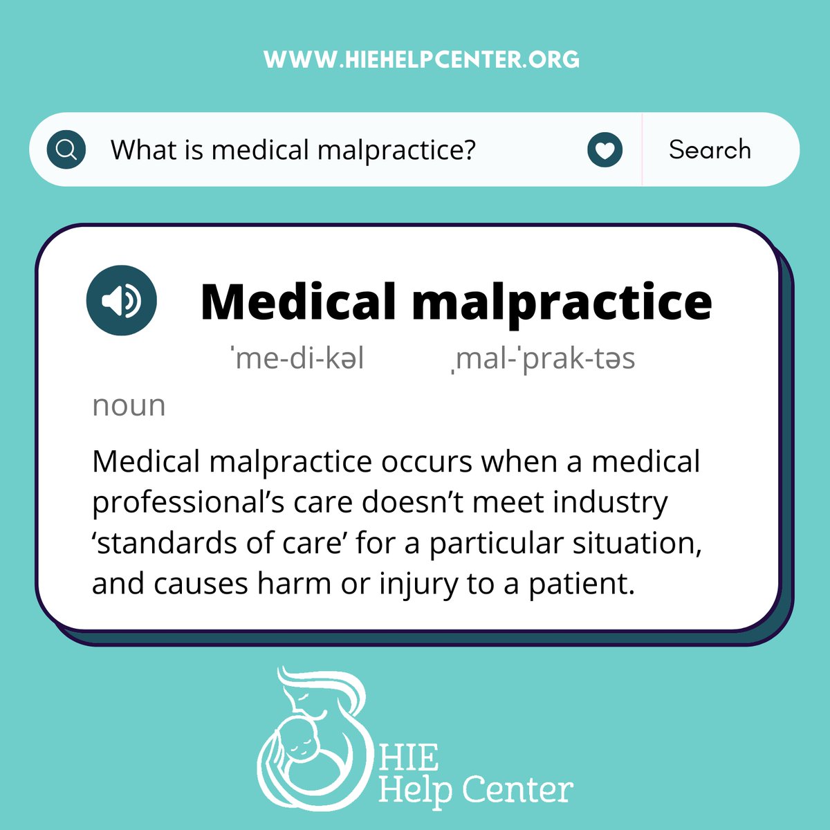 HIEHelpCenter's tweet image. Q: How does medical malpractice relate to a hypoxic ischemic encephalopathy (HIE) diagnosis?

A: If a healthcare provider’s actions (or lack of action) result in oxygen loss and brain injury, families should consider speaking to an attorney about filing a malpractice claim.