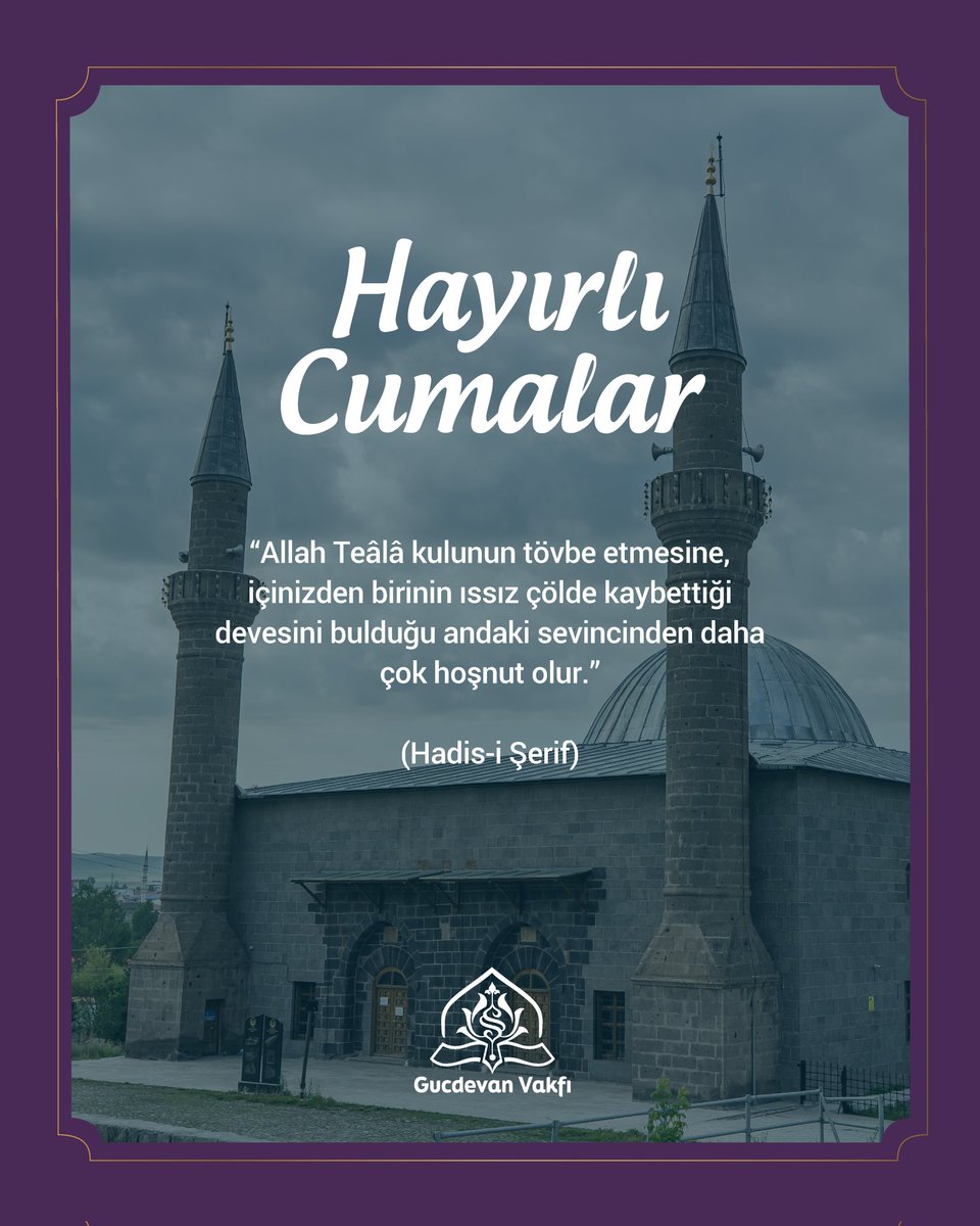 “Allah Teâlâ kulunun tövbe etmesine, içinizden birinin ıssız çölde kaybettiği devesini bulduğu andaki sevincinden daha çok hoşnut olur.”
(Hadis-i Şerif)