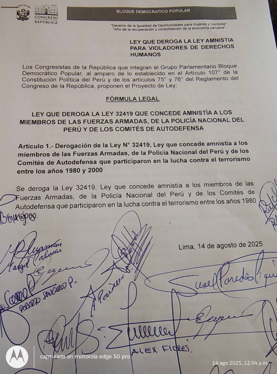 Guillermo Bermejo Rojas (@guillebermejor) on Twitter photo Vamos a pedir que se derogue la criminal ley de amnistia que da impunidad a los violadores de los derechos humanos. <a href="/larepublica_pe/">La República</a> <a href="/Politica_ECpe/">Política El Comercio</a> <a href="/cnddhh/">CNDDHH 🇵🇪 #NiUnMuertoMás</a> Vamos a pedir que se derogue la criminal ley de amnistia que da impunidad a los violadores de los derechos humanos. <a href="/larepublica_pe/">La República</a> <a href="/Politica_ECpe/">Política El Comercio</a> <a href="/cnddhh/">CNDDHH 🇵🇪 #NiUnMuertoMás</a>