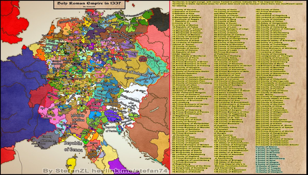 الشتات الالماني قبل ٦٠٠-٧٠٠ عام، اكثر من ٢٠٠ دولة صغيرة.