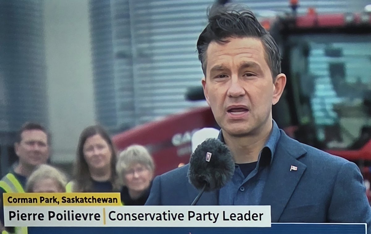 He looks weak. 
He looks desperate.
He knows he can't get 80% in the by-election. 
He's worried. 
He does not want to be in Alberta. 
He is lying his ass off.
He is trying to create another convoy by calling for a national protest on electric vehicles. 
This weirdo has to go.