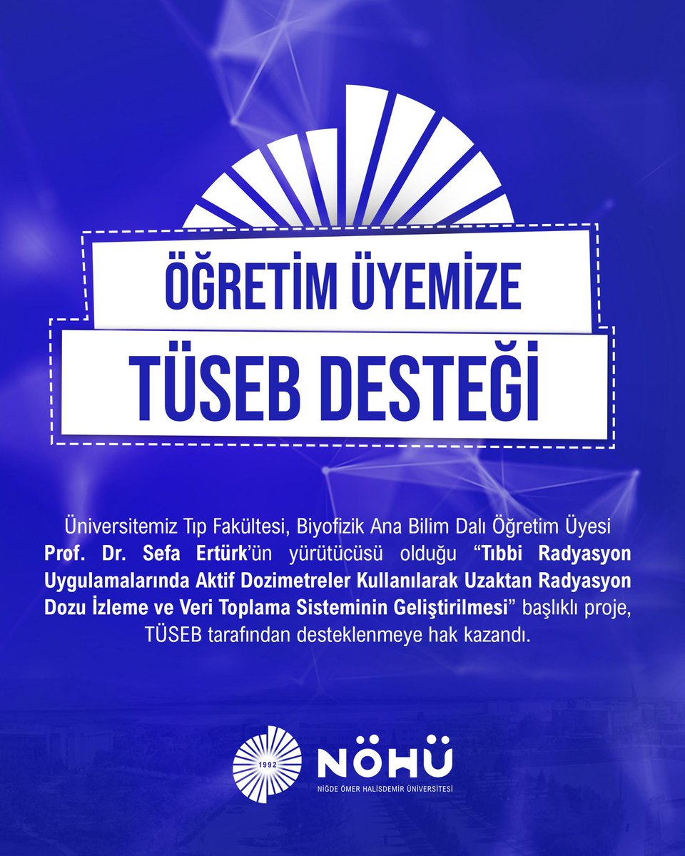 DrHasanUslu's tweet photo. Tıp Fakültesi Öğretim Üyemiz Prof. Dr. Sefa Ertürk’ün tıbbi radyasyona maruz kalmaları belirlemeye yönelik geliştirdiği proje, TÜSEB tarafından desteklenmeye hak kazandı.🩺

Hocamızı tebrik ediyor, başarılarının devamını diliyoruz.

#NÖHÜ
#Niğde https://t.co/ezy14MCt78