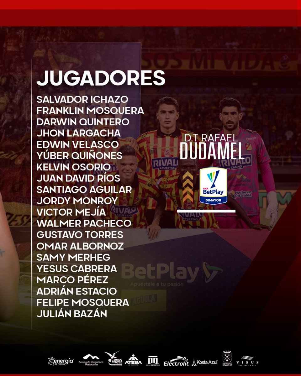 📌Convocados del Deportivo Pereira para enfrentar al América está noche.🔴🟡

✅Entran: Jordy Monroy, Victor Mejia y Adrian Estacio.

❌Salen: Eber Moreno, Ederson Moreno y Jorge Bermudez.

¡Todo orden, excelente convocatoria!🔥