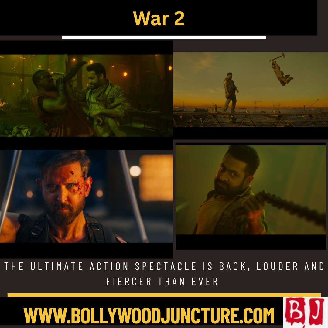 BJuncture's tweet photo. Action, intensity, and heroism collide — witness it all in
#War2Roars #War2, #War2Review, #War2Movie, #War2MovieReview, #SpyUniverse, #BollywoodAction, #BollywoodReview, #ActionThriller, #BollywoodMovies, #HindiCinema, #BollywoodSpyUniverse, #HrithikRoshan, #JrNTR, #VFX, #BGM, https://t.co/snRrCijVjJ