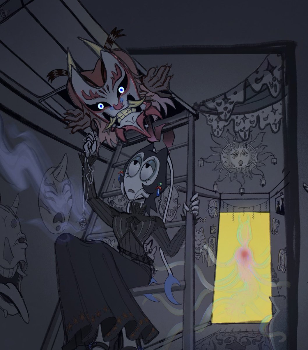 PitofJesters's tweet photo. My last artfight which is currently unfinished, for @Pariambod1 !! Fisumi the medium (feat. Her skeptic co-investigator)
#centipedeoc #roachoc #demonhunter #demonhunters #insectoc #insect #artfight #artfight2025 https://t.co/THH9MhTkbm