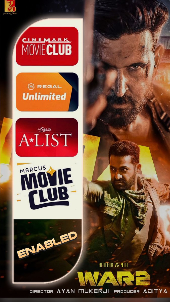 NTR FANS USA (@ntrfans_usa) on Twitter photo #War2 is ruling the game 🔥🔥
USA All passes enabled for Telugu and Hindi!
Experience Mad Max visuals and stunts only on the big screen 💥
#War2Euphoria <a href="/tarak9999/">Jr NTR</a> <a href="/iHrithik/">Hrithik Roshan</a> <a href="/yrf/">Yash Raj Films</a> #War2 is ruling the game 🔥🔥
USA All passes enabled for Telugu and Hindi!
Experience Mad Max visuals and stunts only on the big screen 💥
#War2Euphoria <a href="/tarak9999/">Jr NTR</a> <a href="/iHrithik/">Hrithik Roshan</a> <a href="/yrf/">Yash Raj Films</a>
