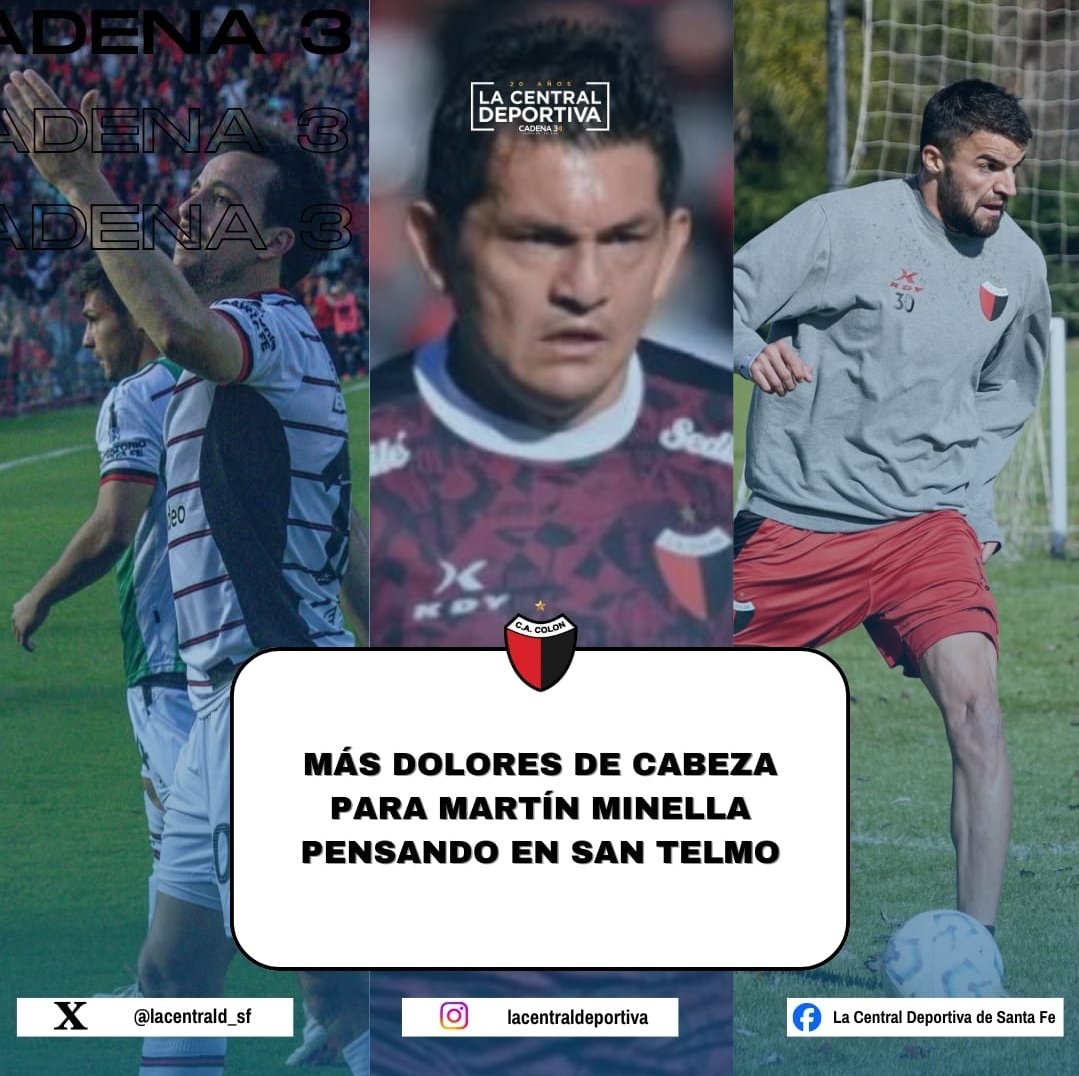 lacentrald_sf's tweet image. 🔴⚫️ #Colón
Christian #Bernardi, el Pulga #Rodríguez y Cristian #García están descartados para jugar ante #SanTelmo debido a que están lesionados. @Cadena3Com Santa Fe FM 📻 101.7