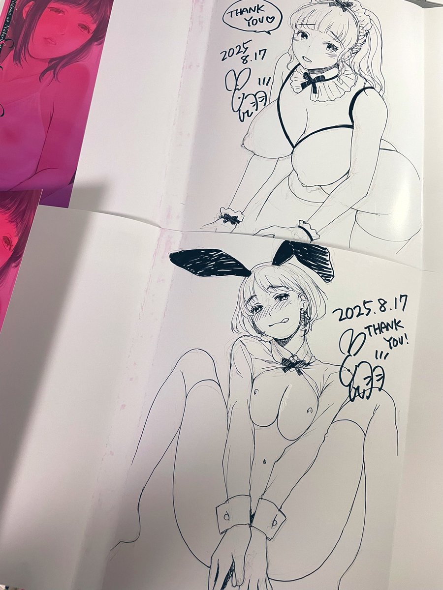 8月17日大阪頒布のサイン本の絵も描きましたよー!
カバーの下に描いています🖌️ 
