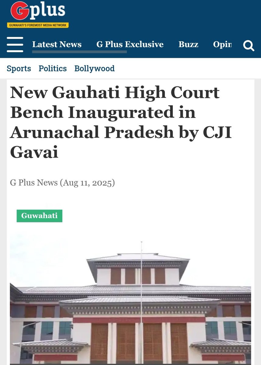 The Legal Man (@legaltl) on Twitter photo WRONG PROPOGANDA
Hon’ble The CJI BR Gavai,along with Law Minister of India & MP from Arunanchal(Rijiju) went to inaugurate New Permanent Bench of Gauhati High Court in Itanagar.
His program was published 10 days ago.
Small Jet was provided by State Govt & High Court.
It's Normal WRONG PROPOGANDA
Hon’ble The CJI BR Gavai,along with Law Minister of India & MP from Arunanchal(Rijiju) went to inaugurate New Permanent Bench of Gauhati High Court in Itanagar.
His program was published 10 days ago.
Small Jet was provided by State Govt & High Court.
It's Normal