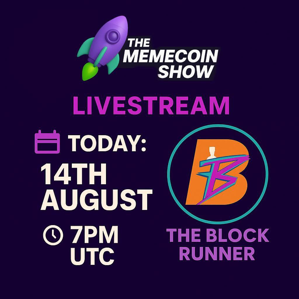 greybtc's tweet image. 🚨 @TheBlockRunner joins #MemecoinShow TODAY!
LIVE at 7PM UTC

Follow, repost &amp;amp; comment for a surprise giveaway on stream🔥
