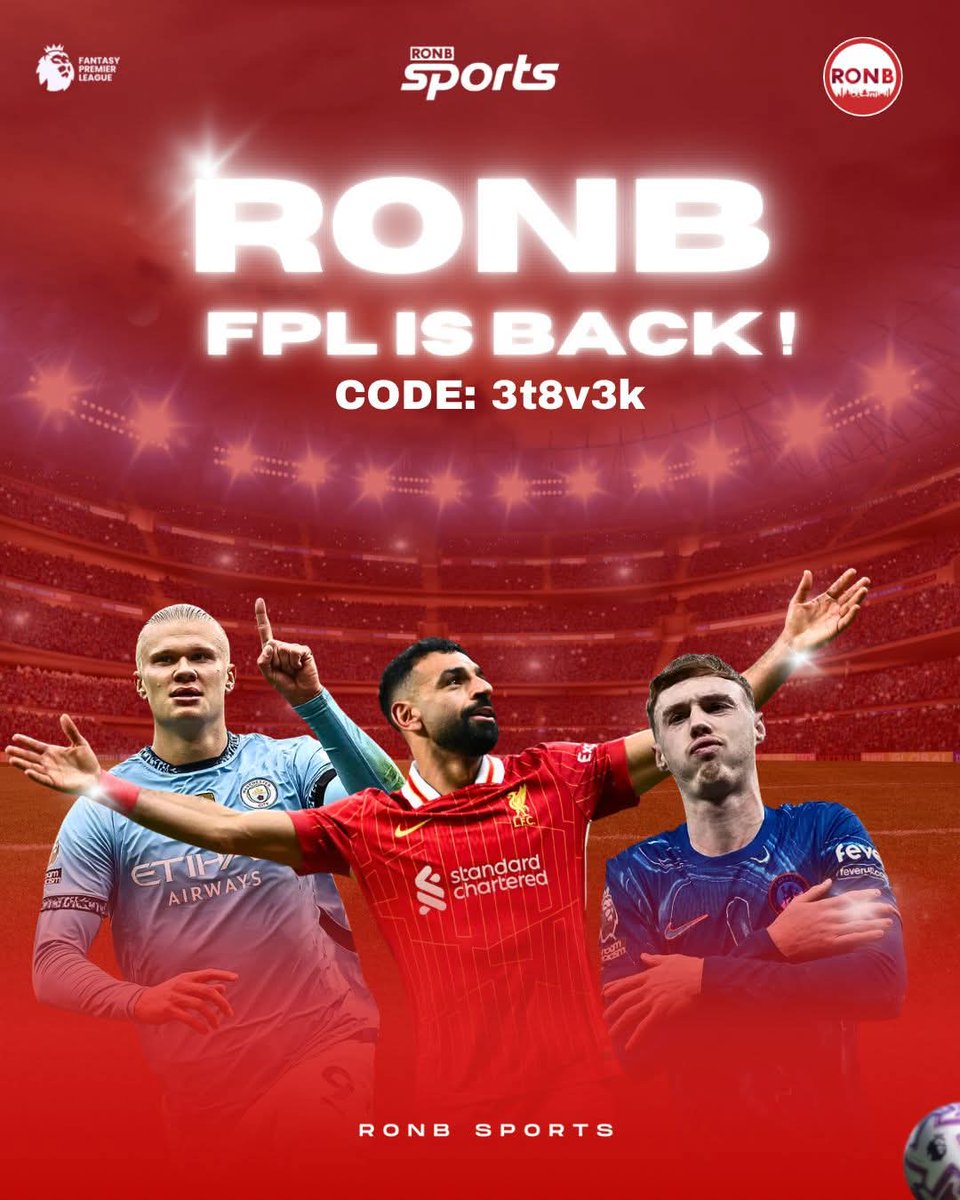 Football Season is back, and so is Nepal's BIGGEST FANTASY LEAGUE i.e. RONB Fantasy Football! 

Big Prize announcement and more will follow! For now Join the league &amp; compete with your squad.  
Use code: 3t8v3k