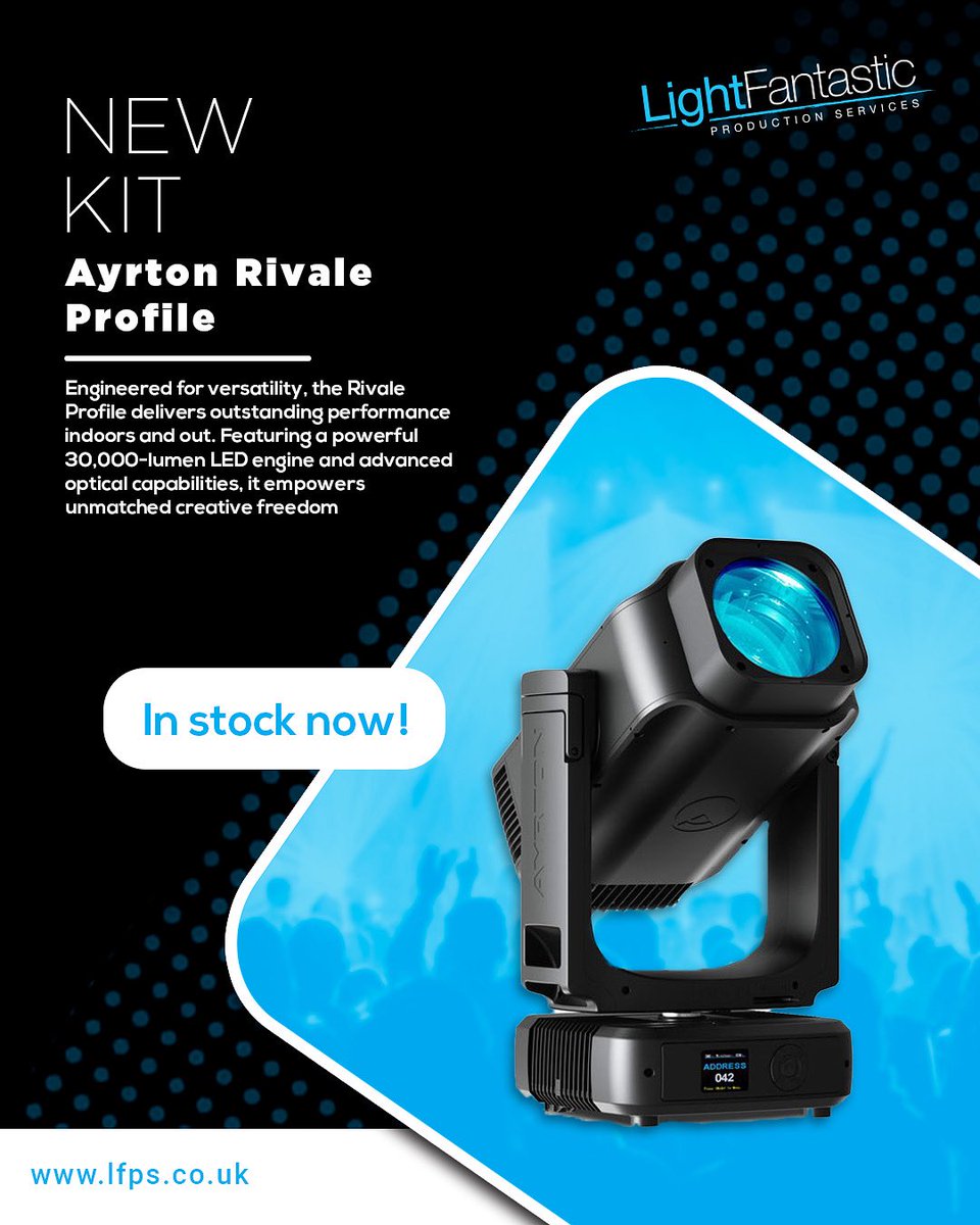 New kit alert! Ayrton Rivale Profile available to hire now.
To view our full stock, make sure to visit our website: lfps.co.uk/equipment-hire/

#LFPS#EventHire #EventSupplier #Dryhire <a href="/ayrtondigital/">AYRTON</a>