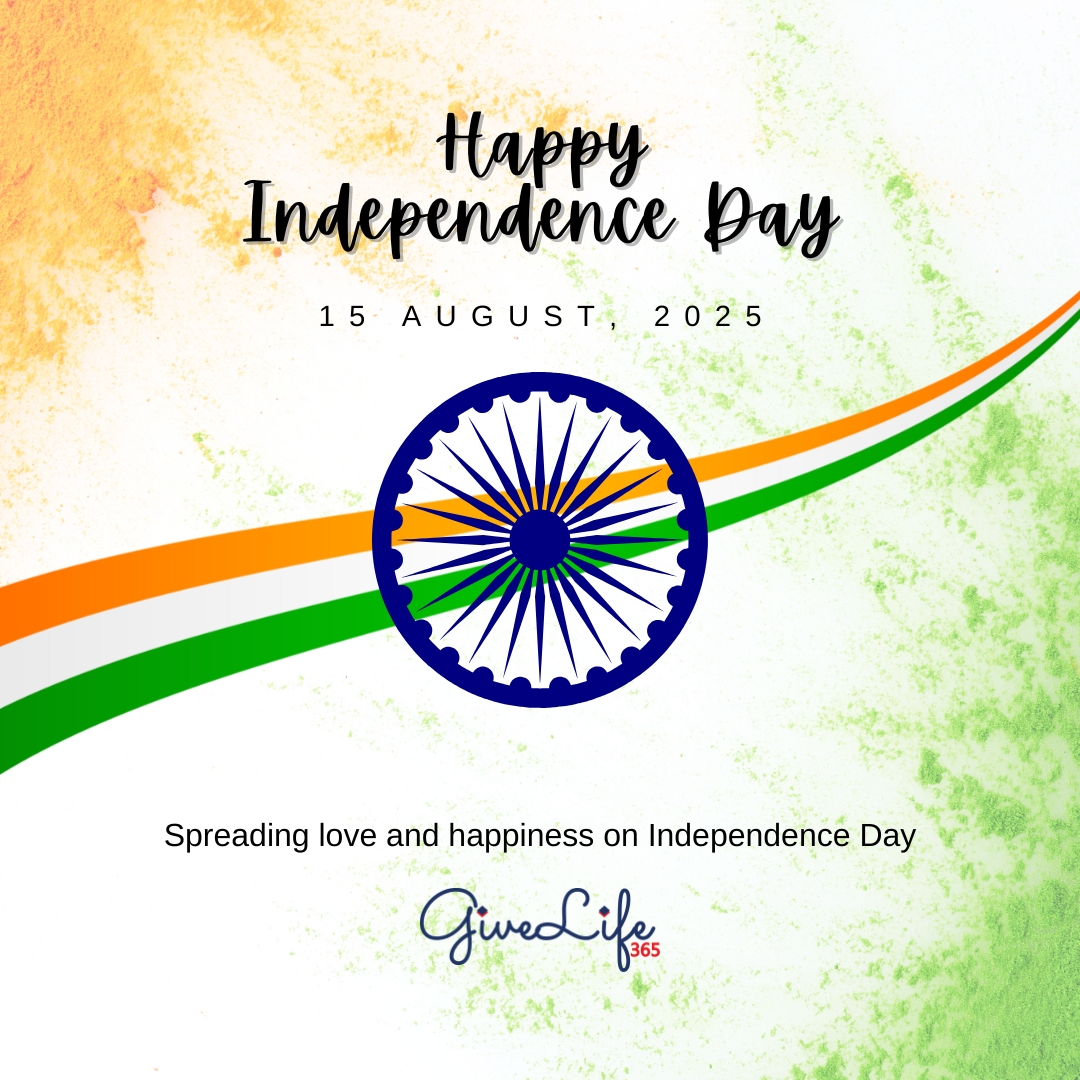 🇮🇳 Celebrating the Spirit of Freedom
Today, we honor the courage, unity, and resilience that built our nation.
May we continue to work together towards a future of equality, opportunity, and hope. ✨

#IndependenceDayIndia #FreedomForAll  #UnityInDiversity #IndiaAt79 #GiveLife365