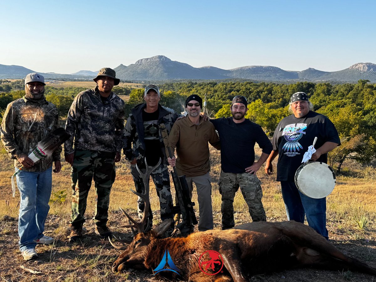 NatuvInc's tweet photo. Throwback Thursday to an unforgettable elk hunt with the Comanche Nation, Natuv members, Ray Helms from Microtech, and the X-Ring crew. Respecting the land and honoring tradition was a priority, and we had a great time learning along the way.

#TBT #Natuv #Microtech https://t.co/7pyuZiXq6n