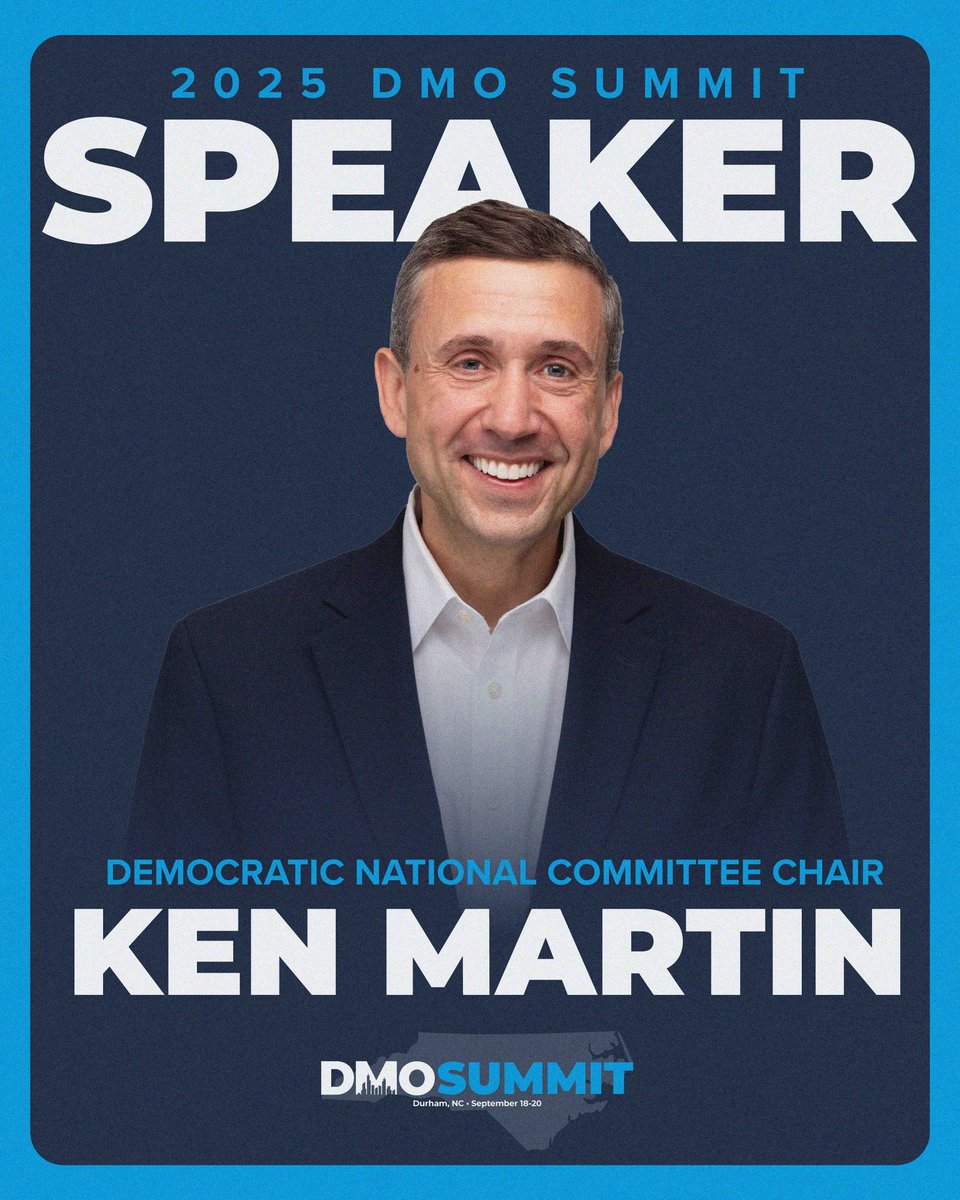 Chair of <a href="/TheDemocrats/">Democrats</a>, <a href="/kenmartin73/">Ken Martin</a> is joining us in Durham, NC for our 2025 DMO Summit! 

If you’re a local elected or running for local office, join us for trainings, briefings, networking &amp; more with fellow local leaders from across the country — NationalDMO.org/summit