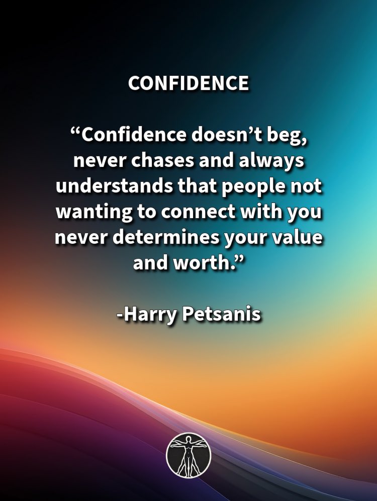 harrypetsanis's tweet image. CONFIDENCE

“Confidence doesn’t beg, never chases and always understands that people not wanting to connect with you never determines your value and worth.”

—Harry Petsanis

#ConfidenceMatters
#KnowYourWorth
#EmotionalStrength
#SelfAssurance

“Confidence Doesn’t Beg or Chase” by…