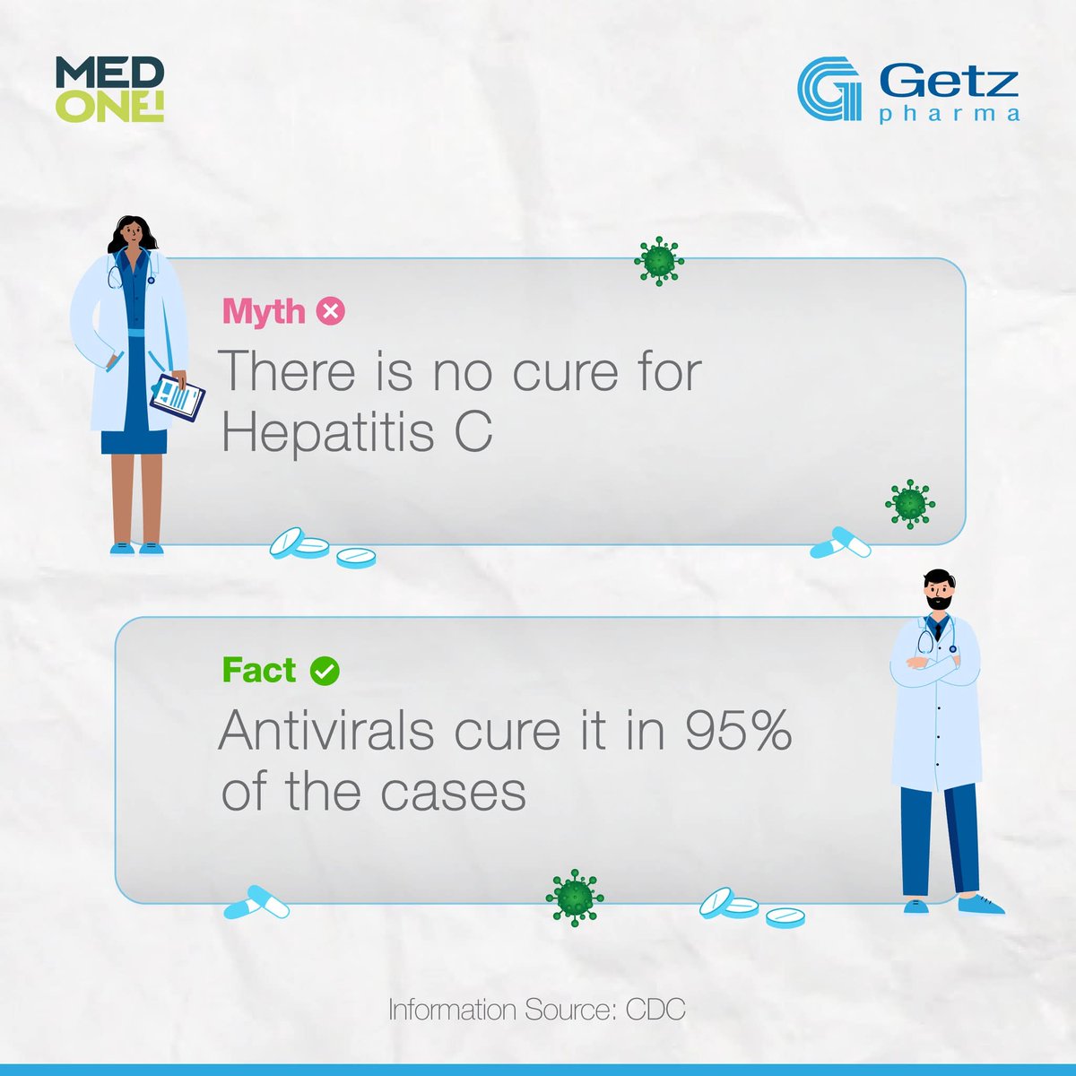 Doctor_Chichi's tweet image. Misunderstandings about hepatitis can be dangerous. Let’s bust common myths and focus on the facts, and raise awareness with accurate information.
 
#GetzPharma #MedOne #WeCareForYourHealth