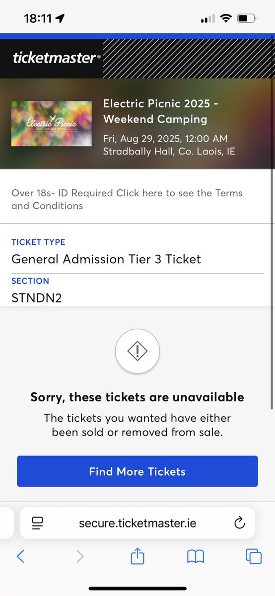 breda_mcc's tweet photo. @TMIrelandHelp this keeps happening everytime I try to select these tickets https://t.co/6zsiX1sCu1