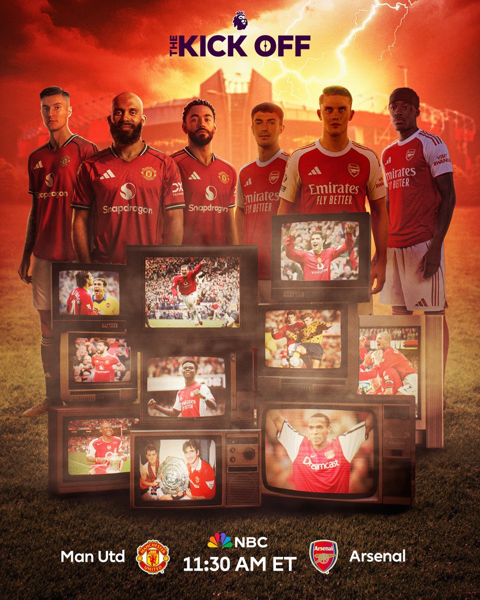 An iconic rivalry welcomes some new faces 🔥

Manchester United 🆚 Arsenal. 
Sunday, 11:30am ET on NBC. 🍿