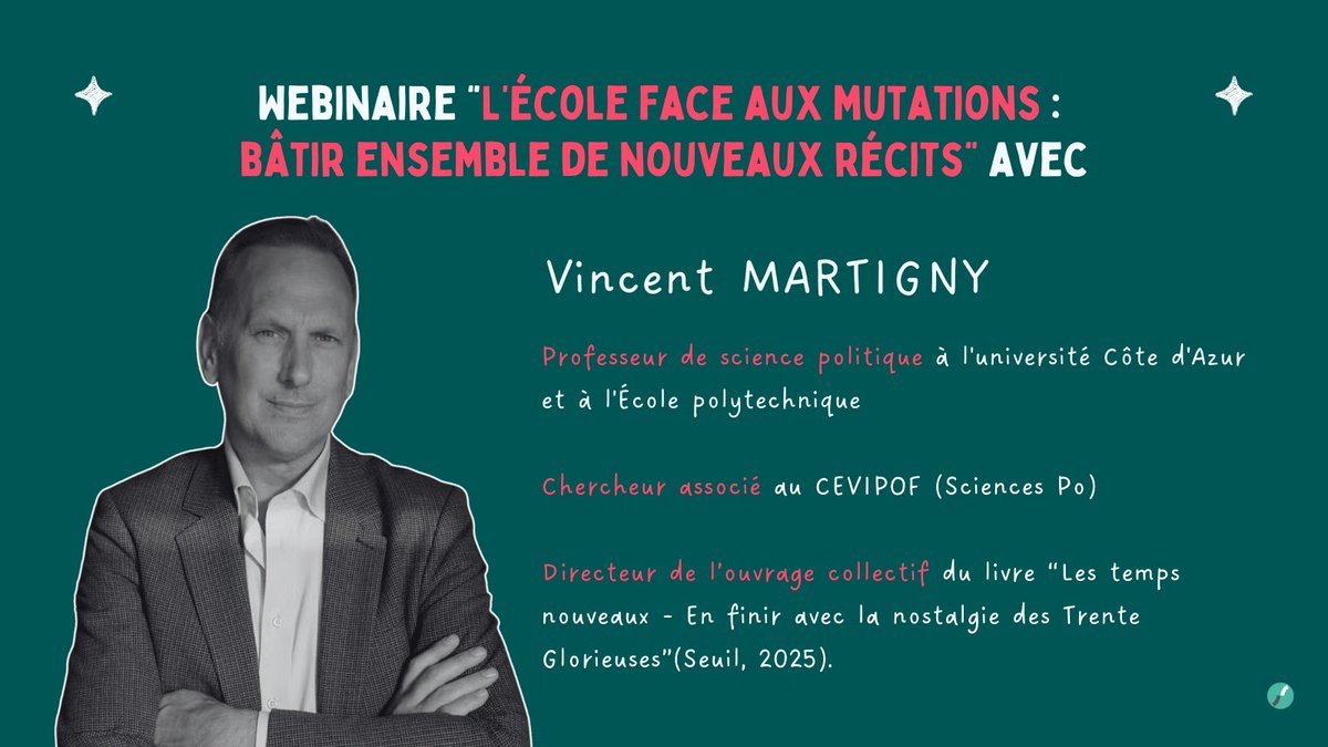 Manag'éduc (@manageduc) on Twitter photo Depuis plus de 20 ans, on nous répète que l’école est en crise.
Et si c’était pour éviter les questions qui fâchent mais qui font avancer ?
📅 Retrouvez <a href="/VincentMartigny/">Vincent Martigny</a> et <a href="/gaelle_labat/">labat gaelle</a> pour le webinaire d’ouverture du Campus Manag’Éduc :
🔗 manageduc.fr/webinaires/762… Depuis plus de 20 ans, on nous répète que l’école est en crise.
Et si c’était pour éviter les questions qui fâchent mais qui font avancer ?
📅 Retrouvez <a href="/VincentMartigny/">Vincent Martigny</a> et <a href="/gaelle_labat/">labat gaelle</a> pour le webinaire d’ouverture du Campus Manag’Éduc :
🔗 manageduc.fr/webinaires/762…