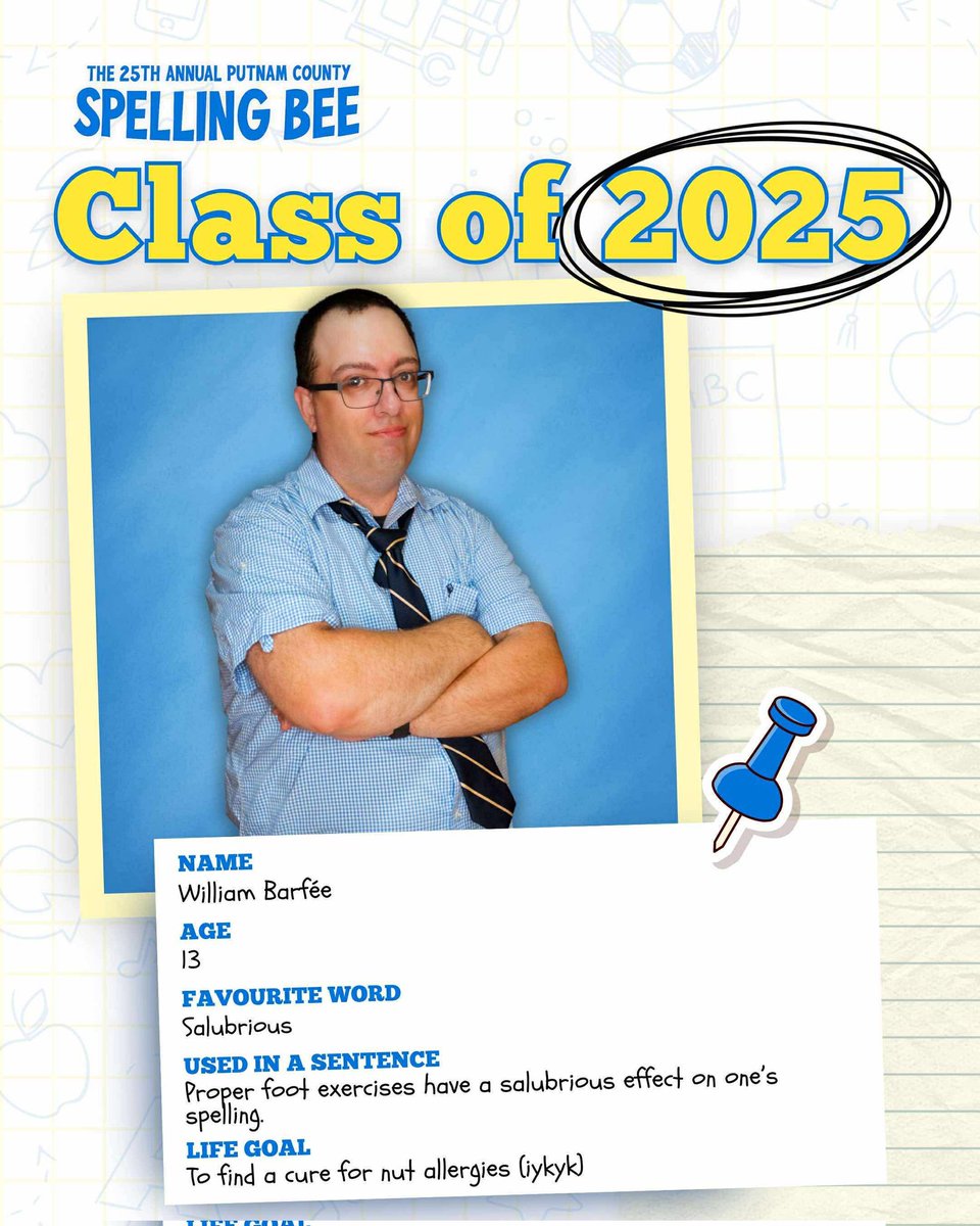 So excited that I will be starring in The 25th Annual Putnam County Spelling Bee this fall at Oshawa Little Theatre (<a href="/OLT1950/">Oshawa Little Theatre</a>)

If you're in the area, consider coming to check us out and support local arts.

Tickets on sale now at: ci.ovationtix.com/36216/producti…