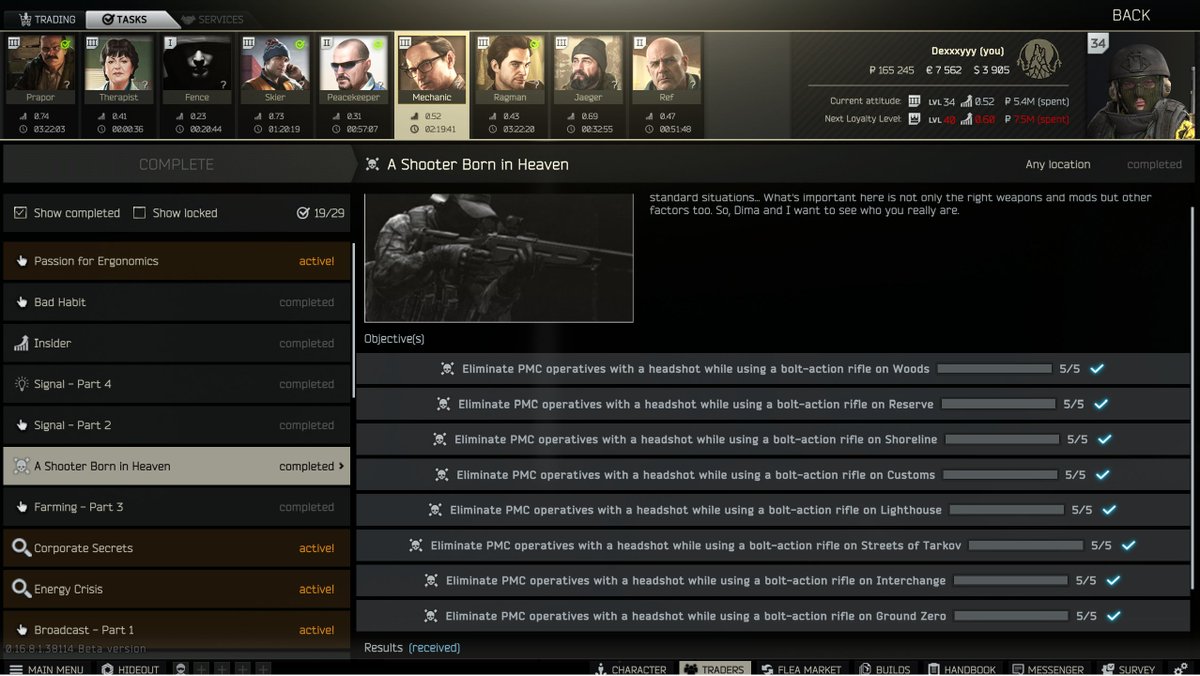 xDexGamingx's tweet photo. Shooter Born is done! That damn task made me poor,, 😂 #EscapefromTarkov https://t.co/cASEBufJUD