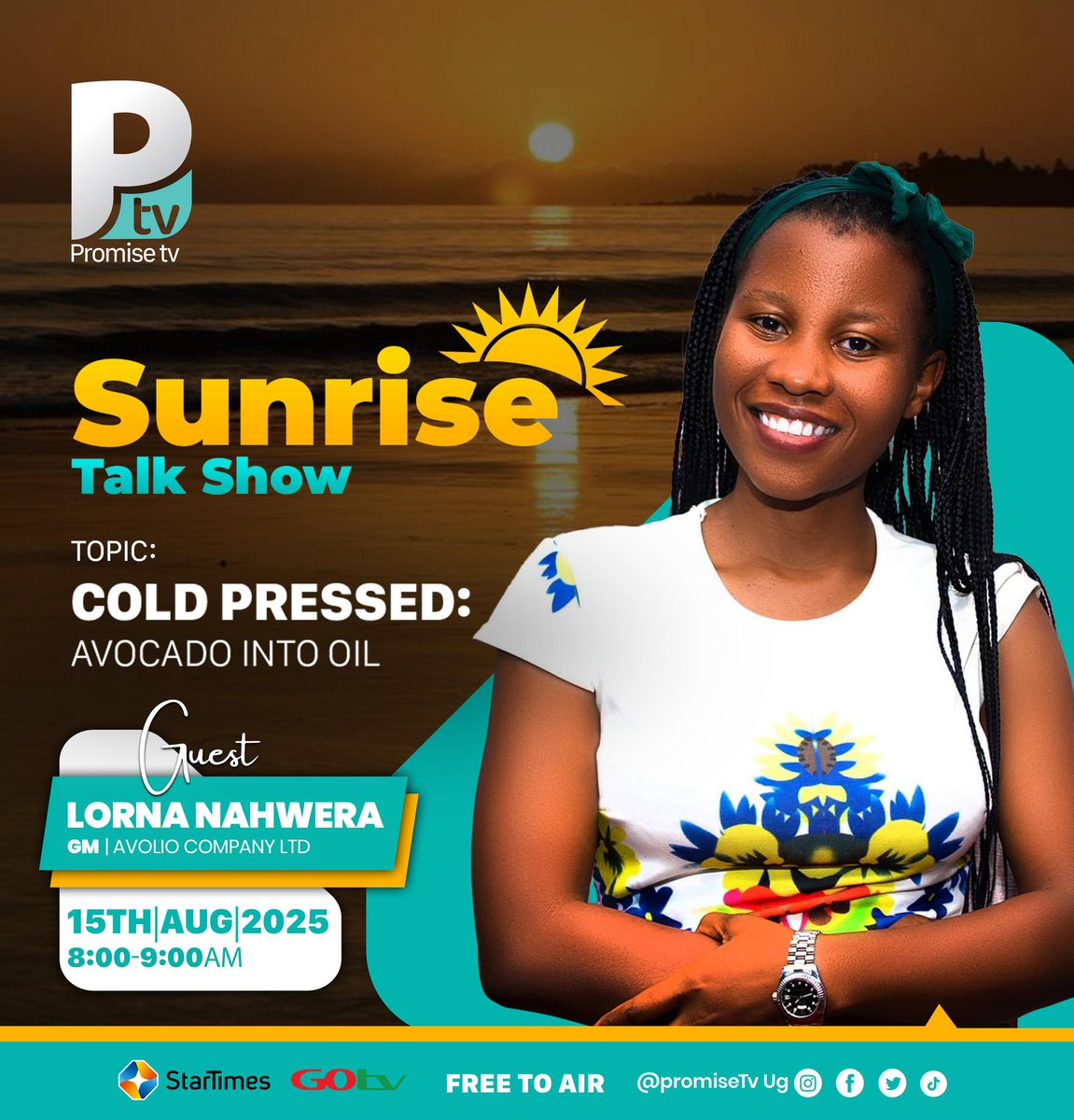 promisetvUG's tweet photo. 🥑 Ever wondered how avocados turn into oil?
Catch Lorna Nahwera on #SunriseTalkShow as we press into the process!

🗓️ Aug 15 | ⏰ 8–9AM 

#AvocadoOil #PromiseTVUg #ColdPressed https://t.co/6jro9AkR5S