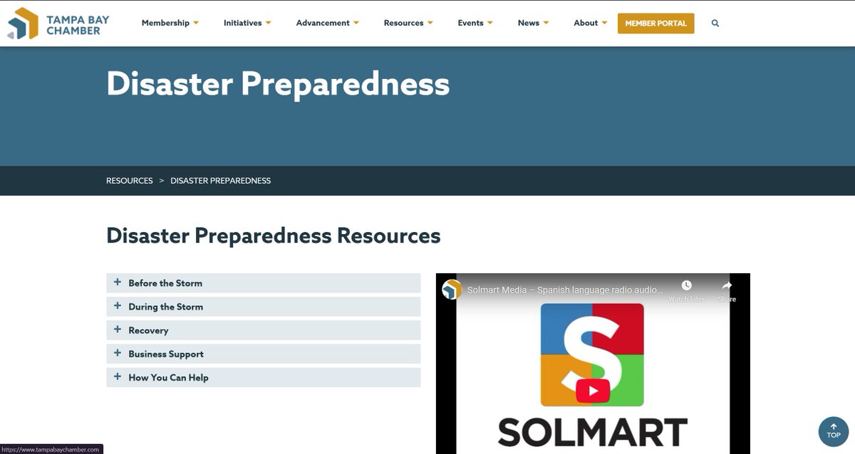 With the threat of severe weather in the coming days it is important to be prepared to protect your business and your family before, during, and after the storm. The Chamber has compiled a number of resources you can access to do so. 

Check them out: tampabaychamber.com/pages/disaster…