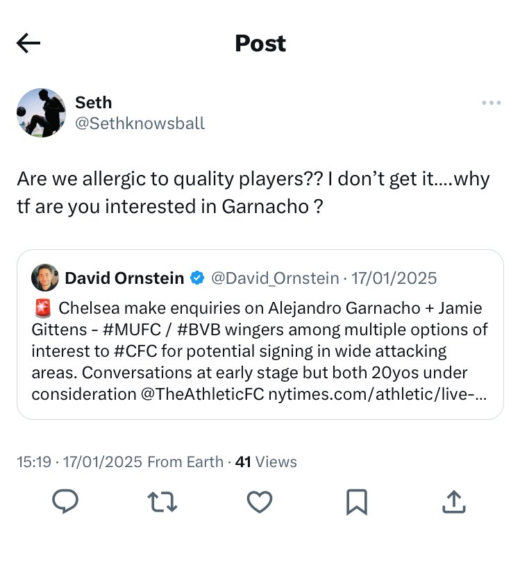 Definitely why you tweeted this about him.