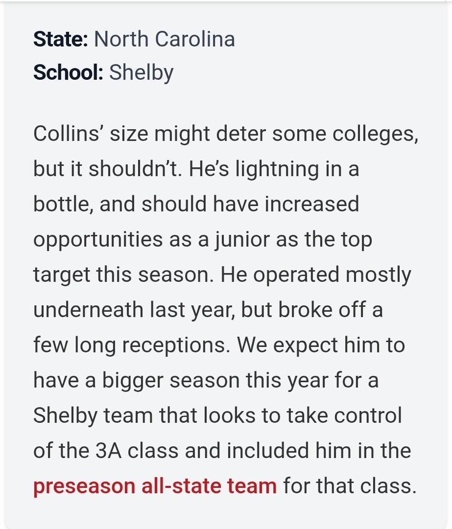 Immanuel Collins (@man_mancollins2) on Twitter photo Thank you <a href="/whelms21/">Will Helms</a> for the article write-up of 2027 WR Stock-Risers. <a href="/PrepRedzoneNC/">Prep Redzone North Carolina</a> Thank you <a href="/whelms21/">Will Helms</a> for the article write-up of 2027 WR Stock-Risers. <a href="/PrepRedzoneNC/">Prep Redzone North Carolina</a>