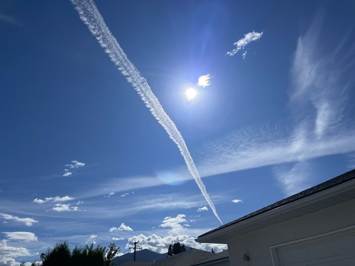 Golden, BC, Canada August 14, 2025. Not chem trails right? Natural drone mist?
