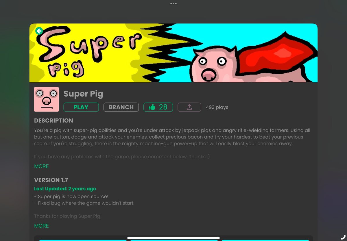 hyperPadApp's tweet image. In Super Pig, an RPG platformer built with hyperPad on iPad, you’ll run, jump, and battle!

Not all heroes wear capes… some oink 🐽

Look behind the scenes of how indie games are made using BRANCH, try it now.

#hyperPad #indiegames #rpg #ipadgames #adventuregames #gamedev