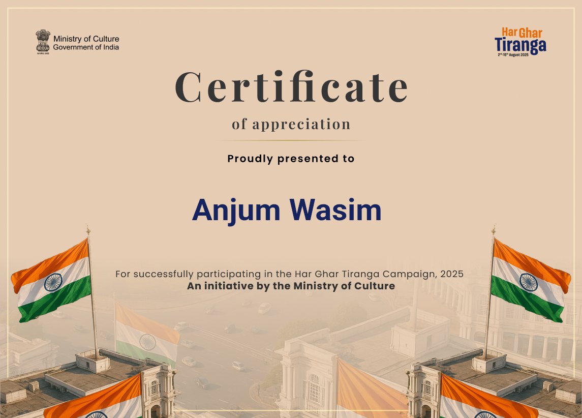 AnjumWasim10's tweet photo. Thanks for the appreciation 
#HarGharTiranga2025 
#AnjumWasim https://t.co/dox1QvyR9Q
