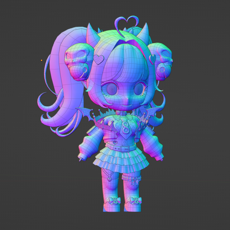Modelling done!🥳

#blender #Vtuber #3Dmodel #b3d #anime