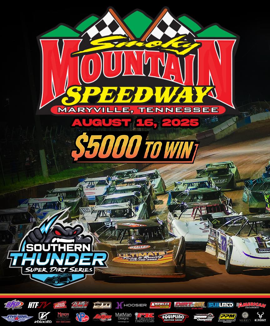 smokymtnspeed's tweet photo. Join us Saturday night for the first visit of the @SoThunderSDS for $5,000 to win for the super late models. Sportsman late models, street stocks, and front wheel drive will also be in action. https://t.co/0aByIMsaAW