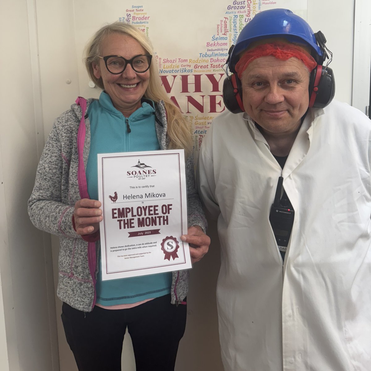 Congratulations to Helena from our portions department who has won our Employee of the Month award for July.

Helena is a valued member of the team and won the award for her dedication, can do attitude and her willingness to always go the extra mile.

#DreamTeam #YorkshireChicken
