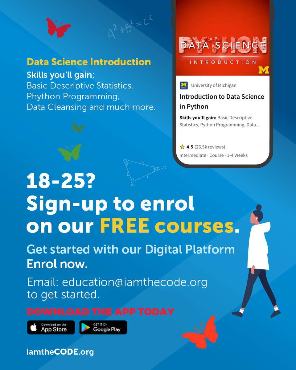 i_amthecode's tweet image. ✨ For all young women and girls aged 18–25 ready to dream big and code their future, this is your moment. Join #iamtheCODE and be part of history.
📚 iamtheCODE with @coursera & @skillsoft, makes world-class education accessible wherever you are.
📲 Start now:…