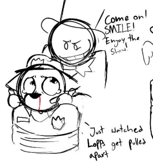 Hey so Lopps n Howlz angst (with an OC of mine) angst

 (TW: Blood, torture, and needle.. also repost because i forgot the tags)

#shipwrecked64 #HI09