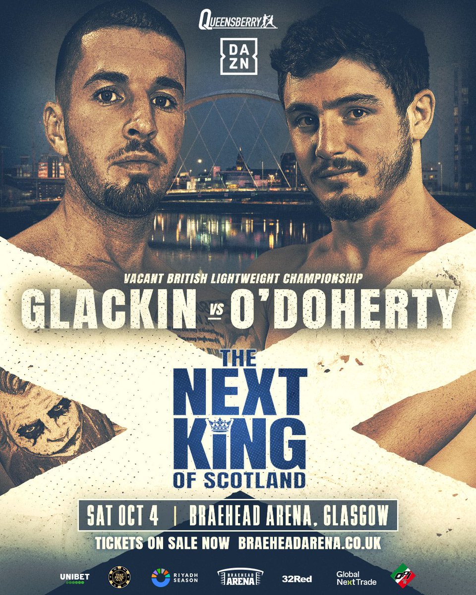 Queensberry Promotions (@queensberry) on Twitter photo The stakes have just been raised ๐ค
<a href="/reganglackin98/">Regan Glackin</a> and Louie OโDoherty will now fight for the vacant British lightweight title ๐ฌ๐ง๐
#CollinsLorente | Oct 4th | Glasgow | <a href="/DAZNBoxing/">DAZN Boxing</a> The stakes have just been raised ๐ค
<a href="/reganglackin98/">Regan Glackin</a> and Louie OโDoherty will now fight for the vacant British lightweight title ๐ฌ๐ง๐
#CollinsLorente | Oct 4th | Glasgow | <a href="/DAZNBoxing/">DAZN Boxing</a>