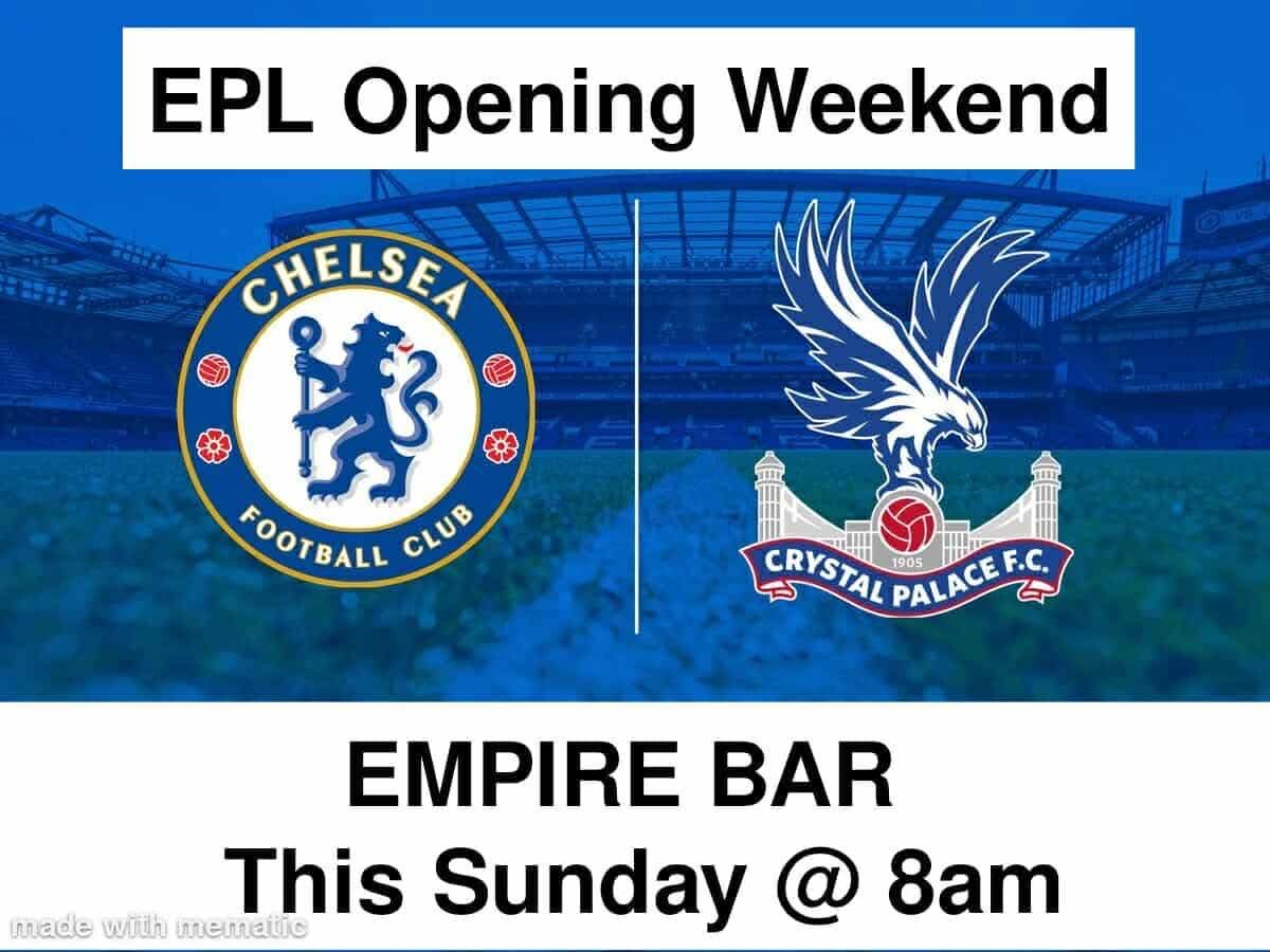 This Sunday, join us at <a href="/EmpireBarTulsa/">EmpireBar</a>. Opening match for the boys in <a href="/ChelseaFC/">Chelsea FC</a> blue!
#UpTheChels