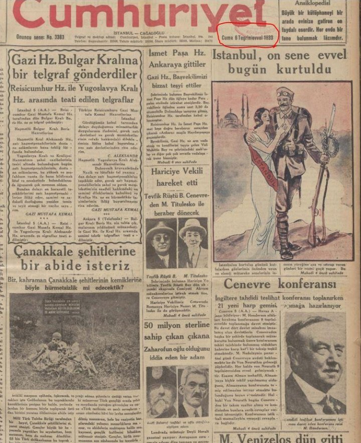 Çanakkale Savaşı'ndan 18 yıl sonra bile,şehitlerimizin kemikleri ayak altında dolaşıyordu.Halk kemikleri bir araya toplayarak bir anıt istiyoruz diye levha asmışlar.
Daha korkunç olanı da, 
Atatürk hükümeti yabancıların mezarlarının yapılmasına yardım etmişlerdi...!!