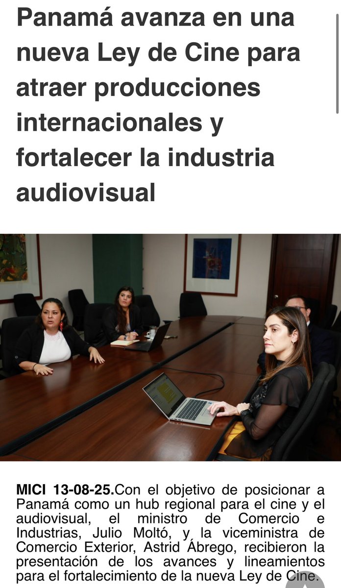 MoroArias's tweet photo. Panamá avanza en una nueva Ley de Cine para atraer producciones internacionales y fortalecer la industria audiovisual https://t.co/VNUTXsA5ZL https://t.co/xLfCkYVmyO