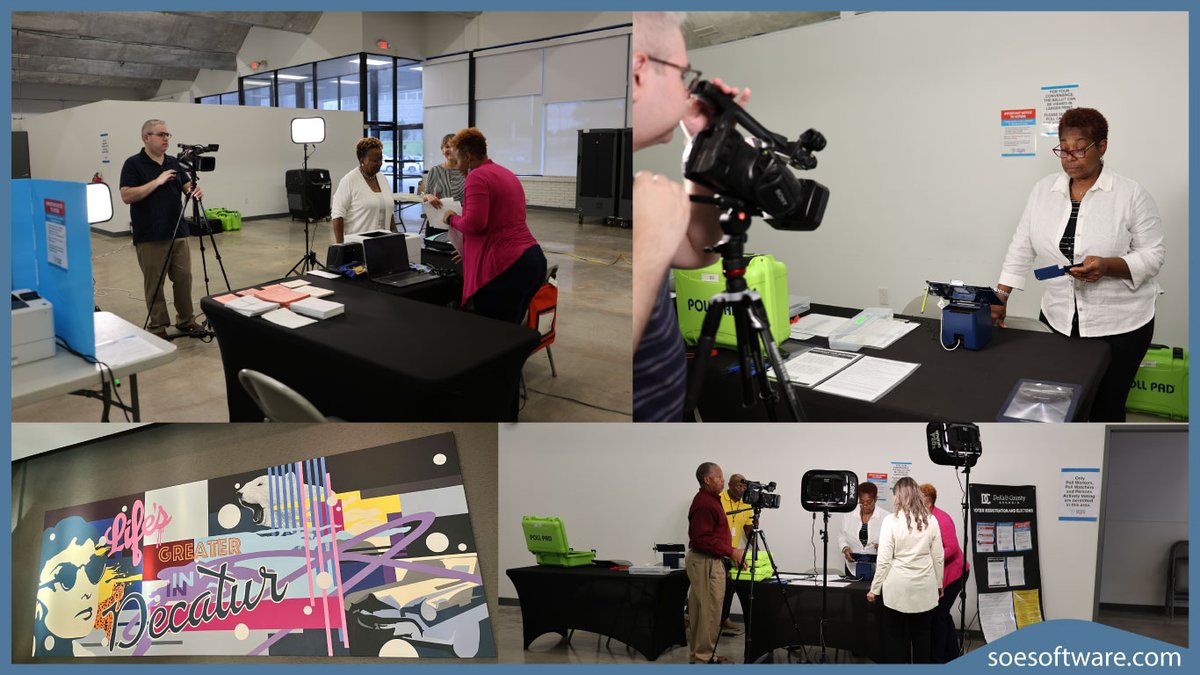 SOESoftware's tweet image. Thanks to @DeKalbVotes for the warm welcome last week!

Our team enjoyed capturing photos 📸 and video 🎬 to support your upcoming election worker training. Always great to work with partners committed to preparing poll workers for success.

#ThankfulThursday #ElectionTraining