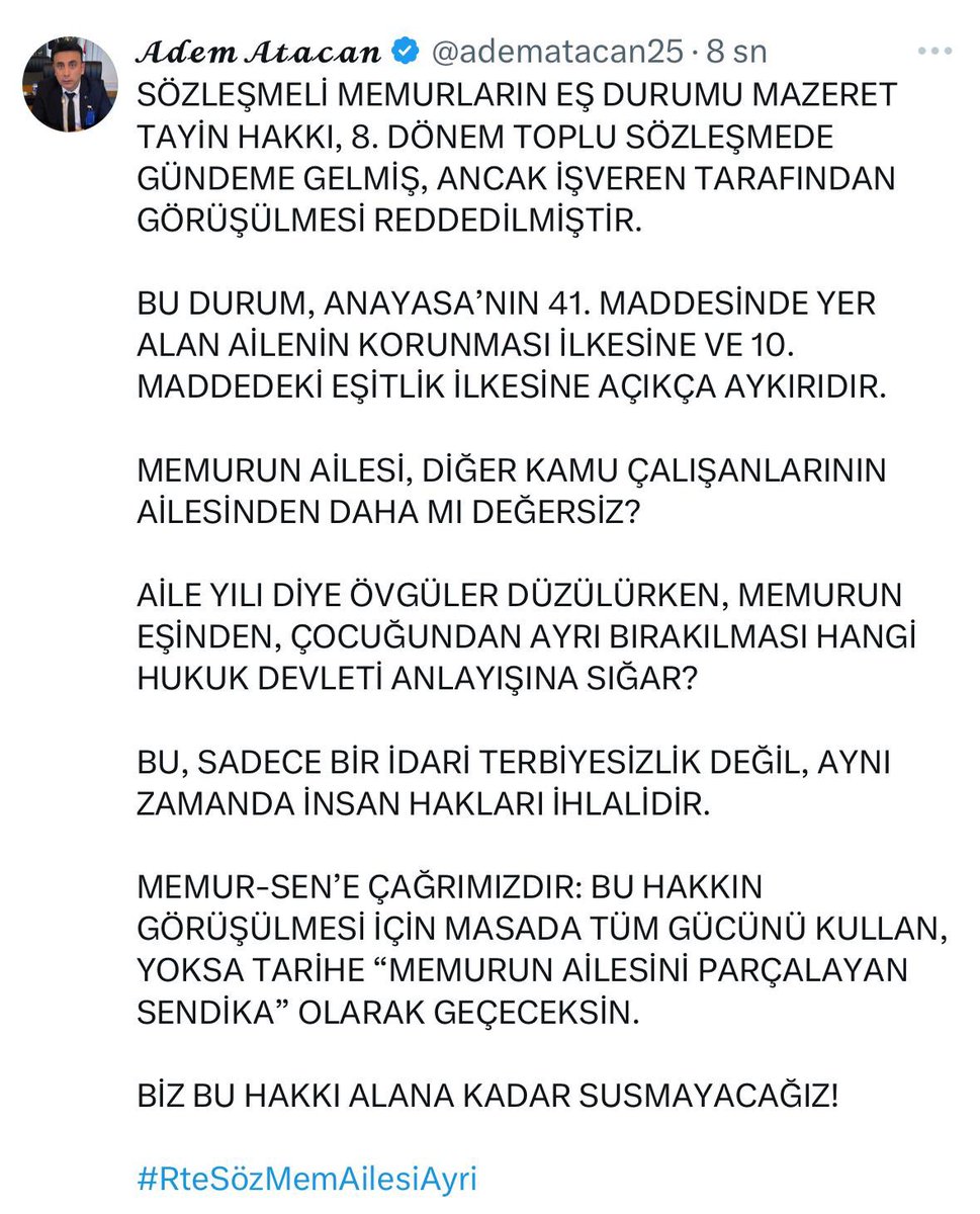 #RteSözMemAilesiAyri