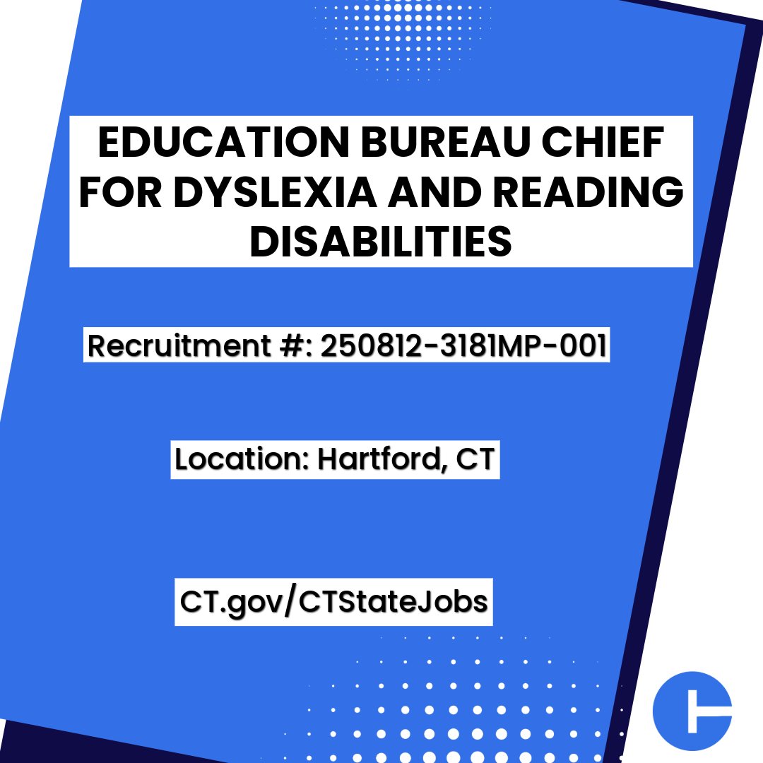 CTStateJobs's tweet image. Join us as the @EducateCT Bureau Chief for Dyslexia and Reading Disabilities! Lead efforts to ensure educators are prepared to support all learners. Shape policy, oversee program compliance, and make a lasting impact on reading education statewide.

🔗 tinyurl.com/36djnv56