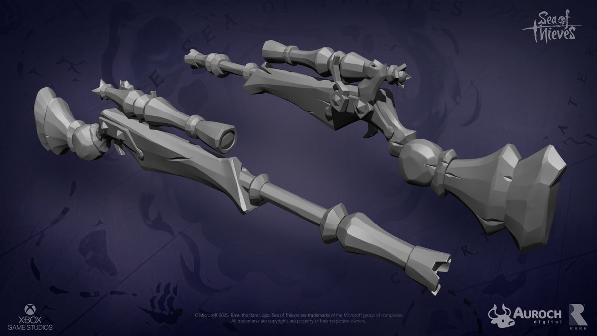 Checkmate sniper rifle and hat done as part of the Checkmate set for Season 12 of Sea of Thieves🤍🖤.

artstation.com/artwork/a0VaqL

#SeaOfThieves #3dart #gameart #stylizedart