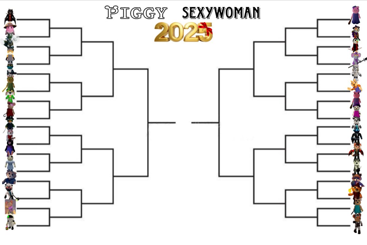 The piggy s𝓮xyman polls are offically opening tomorrow starting off with the s𝓮xywoman polls !!! As promised, here is the bracket reveal. Did you spot your fav ? If not check the replies to see who was removed and added this year !