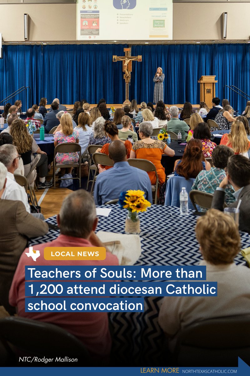 On the Memorial of St. John Vianney, 1,200+ administrators, educators, and others associated with the 17 Catholic schools in the Diocese of Fort Worth gathered on Aug. 4 for the annual teacher convocation Mass at St. Elizabeth Ann Seton in Keller.

More: northtexascatholic.org/news/teachers-…